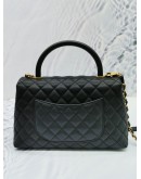 CHANEL COCO HANDLE BAG IN BLACK CAVIAR LEATHER