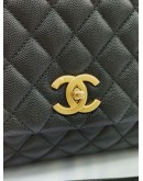 CHANEL COCO HANDLE BAG IN BLACK CAVIAR LEATHER