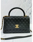 CHANEL COCO HANDLE BAG IN BLACK CAVIAR LEATHER