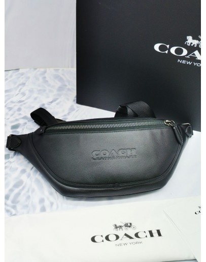 COACH BLACK LEATHER BUMBAG FULL SET