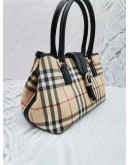 BURBERRY HAYMARKET CHECK COATED TOTE BAG