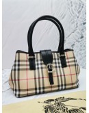 BURBERRY HAYMARKET CHECK COATED TOTE BAG