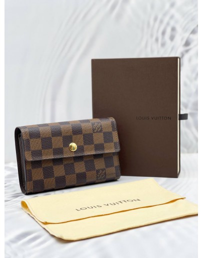 LOUIS VUITTON TRI-FOLD WALLET DAMIER EBENE CANVAS