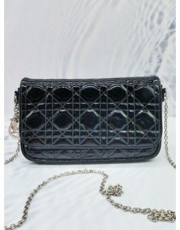 CHRISTIAN DIOR CANNAGE PATENT LEATHER WOC CHAIN BAG