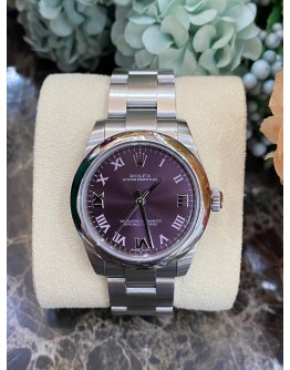 ROLEX OYSTER PERPETUAL GRAPE ROMAN DIAL LADIES WATCH REF177200 31MM AUTOMATIC FULL SET