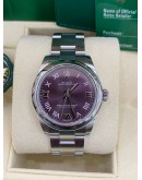 ROLEX OYSTER PERPETUAL GRAPE ROMAN DIAL LADIES WATCH REF177200 31MM AUTOMATIC FULL SET