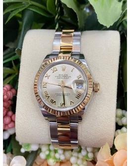 ROLEX DATEJUST CHAMPAGNE ROMAN DIAL LADIES WATCH REF: 279173 28MM AUTOMATIC FULL SET