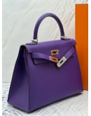 HERMES KELLY 28 PURPLE COLOR SHW FULL SET