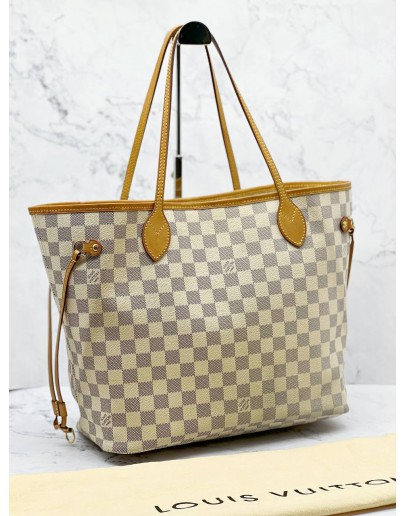 LOUIS VUITTON NEVERFULL MM DAMIER AZUR CANVAS BAG