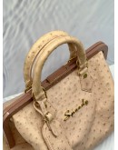 LOUIS VUITTON POUDRE OSTRICH LIMITED EDITION FRAME SPEEDY BAG