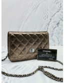 CHANEL METALLIC REISSUE WALLET ON CHAIN BRONZE