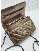 CHANEL METALLIC REISSUE WALLET ON CHAIN BRONZE