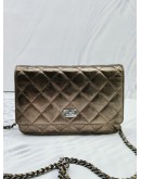 CHANEL METALLIC REISSUE WALLET ON CHAIN BRONZE