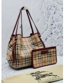 BURBERRY HAYMARKET CHECK COATED TOTE BAG 