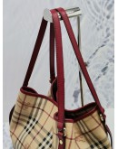 BURBERRY HAYMARKET CHECK COATED TOTE BAG 