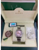 ROLEX LADY OYSTER PERPETUAL DATEJUST PINK DIAL LIMITED EDITION REF 179160 28MM AUTOMATIC WATCH