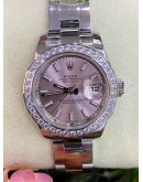 ROLEX LADY OYSTER PERPETUAL DATEJUST PINK DIAL LIMITED EDITION REF 179160 28MM AUTOMATIC WATCH