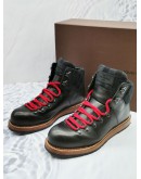 LOUIS VUITTON RED LACE UP LEATHER WINTER BOOTS SIZE 7