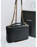 YSL SAINT LAURENT COLLEGE LARGE GOLD CHAIN BAG