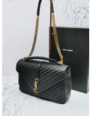 YSL SAINT LAURENT COLLEGE LARGE GOLD CHAIN BAG