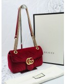 GUCCI GG MARMONT SMALL VELVET LEATHER SLING BAG -FULL SET-