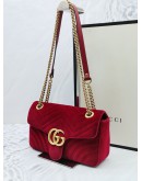 GUCCI GG MARMONT SMALL VELVET LEATHER SLING BAG -FULL SET-