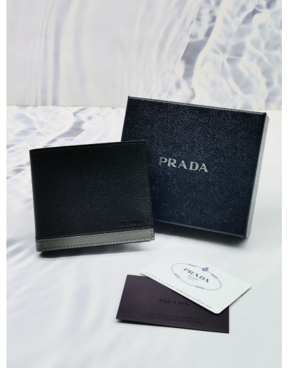 PRADA VITELLO MICRO GRAIN LEATHER WALLET