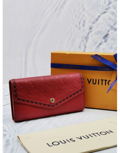 (RAYA SALE) LOUIS VUITTON SARAH STITCH MONOGRAM EMPREINTE LEATHER LONG WALLET