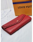 (RAYA SALE) LOUIS VUITTON SARAH STITCH MONOGRAM EMPREINTE LEATHER LONG WALLET