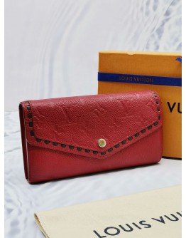 (RAYA SALE) LOUIS VUITTON SARAH STITCH MONOGRAM EMPREINTE LEATHER LONG WALLET