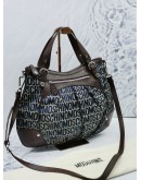 MOSCHINO VINTAGE BROWN MONOGRAM SHOULDER BAG