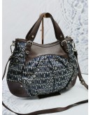 MOSCHINO VINTAGE BROWN MONOGRAM SHOULDER BAG