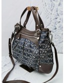 MOSCHINO VINTAGE BROWN MONOGRAM SHOULDER BAG