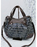 MOSCHINO VINTAGE BROWN MONOGRAM SHOULDER BAG