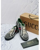 GUCCI OFF THE GRID WEBBING-TRIMMED MONOGRAM ECONYL CANVAS SNEAKERS SIZE 10