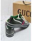 GUCCI OFF THE GRID WEBBING-TRIMMED MONOGRAM ECONYL CANVAS SNEAKERS SIZE 10