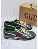 GUCCI OFF THE GRID WEBBING-TRIMMED MONOGRAM ECONYL CANVAS SNEAKERS SIZE 10