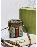 GUCCI OPHIDIA GG SUPREME CANVAS CROSSBODY BAG -FULL SET-