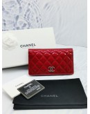 (BRAND NEW) CHANEL RED PATENT LEATHER LONG WALLET -FULL SET-