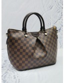 LOUIS VUITTON SIENA MM DAMIER EBENE CANVAS BAG WITH STRAP