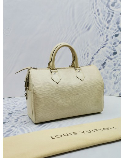 LOUIS VUITTON SPEEDY 25 WHITE EPI LEATHER