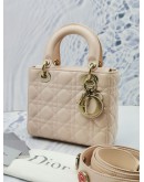 CHRISTIAN DIOR LADY DIOR SMALL PINK BAG WITH STRAP