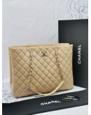 (BRAND NEW) CHANEL TIMELESS CLASSIC TOTE BEIGE LAMBSKIN LEATHER BAG -FULL SET- BRAND NEW-