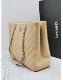 (BRAND NEW) CHANEL TIMELESS CLASSIC TOTE BEIGE LAMBSKIN LEATHER BAG -FULL SET- BRAND NEW-