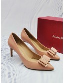 SALVATORE FERRAGAMO BEIGE PINK HEELS SIZE 6 1/2 -FULL SET-