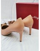 SALVATORE FERRAGAMO BEIGE PINK HEELS SIZE 6 1/2 -FULL SET-