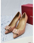 SALVATORE FERRAGAMO BEIGE PINK HEELS SIZE 6 1/2 -FULL SET-