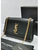 YSL SAINT LAURENT CLASSIC MEDIUM GRAINED CALF LEATHER CHAIN BAG -FULL SET-