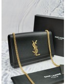 YSL SAINT LAURENT CLASSIC MEDIUM GRAINED CALF LEATHER CHAIN BAG -FULL SET-