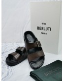 BERLUTI EGIO SCRITTO LEATHER SANDALS SIZE 6 -FULL SET-